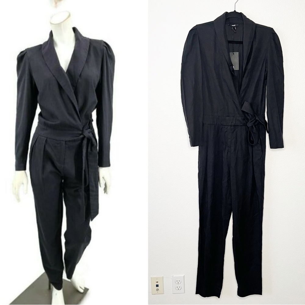 Anthropologie Paige Black Krissa Jumpsuit in Black Size 4 V-Neck Chic NEW